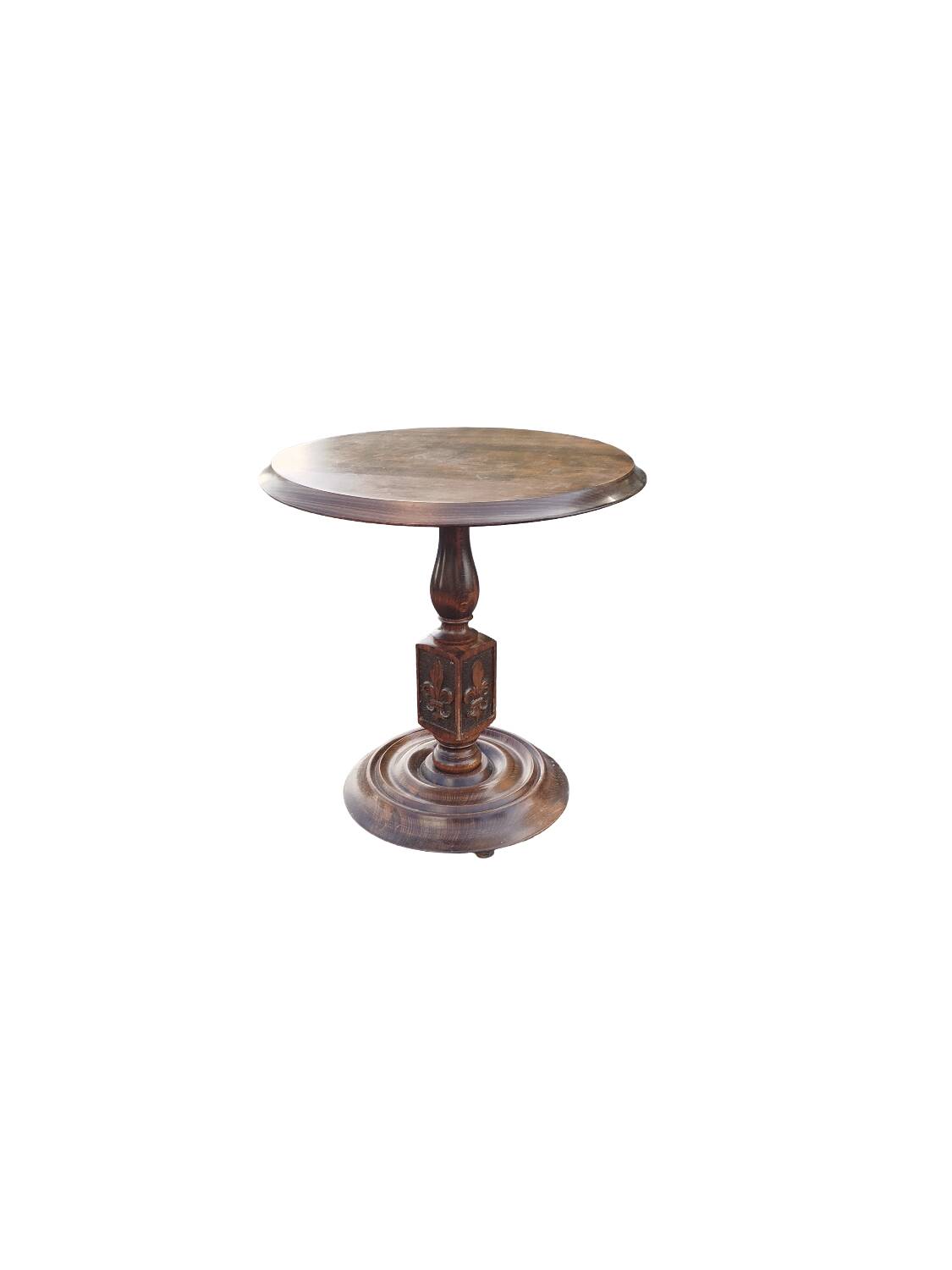 Side table, solid wood pedestal table, 1960s