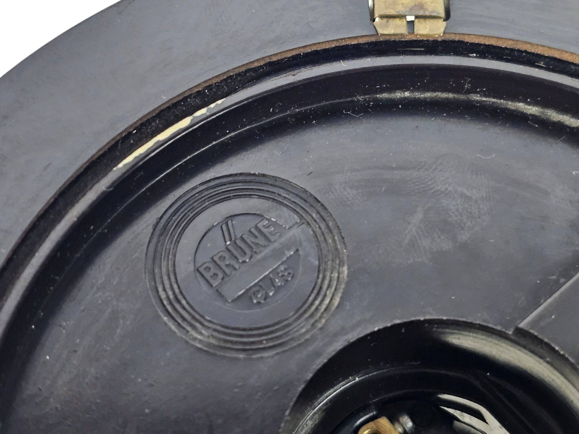 Plafonnier, suspension en verre et bakélite modèle Brune par Philips, années 50