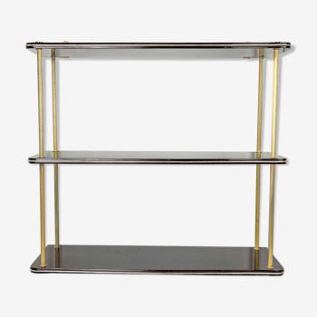 Wall shelf in formica and brass 50s/60s