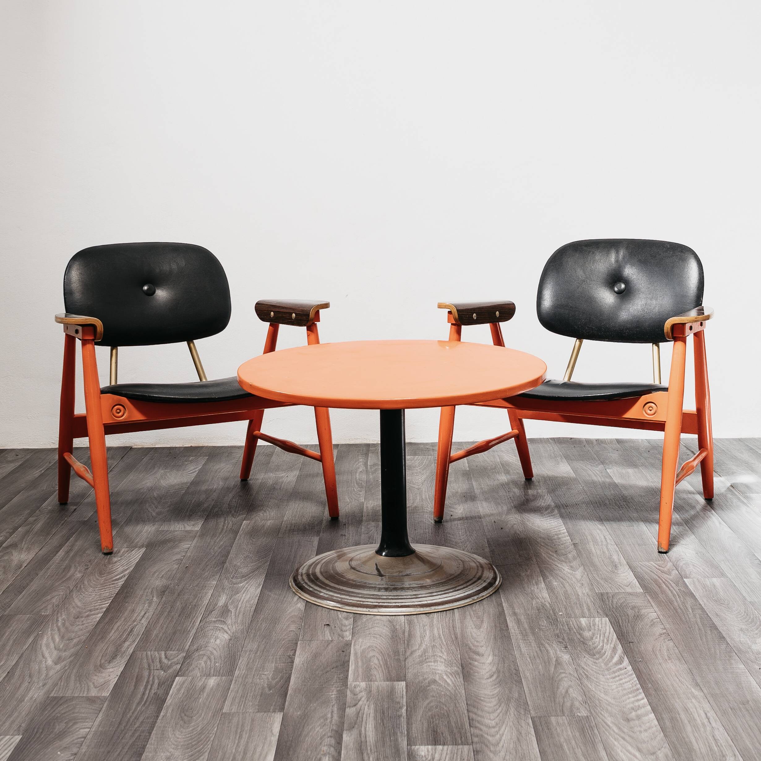 Set of 2 Armchairs and Table from the 1970s Designed by Marco Zanuso for Poltronova
