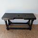 Console / old solid wood jeweler's workbench, turned legs