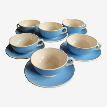 6 tasses et sous tasses  Villeroy et Boch de Mettlach