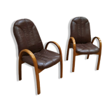 Pair of armchairs from the '70s bow Wood style