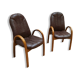 Paire de fauteuils des années 70 style bow wood