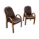 Paire de fauteuils des années 70 style bow wood