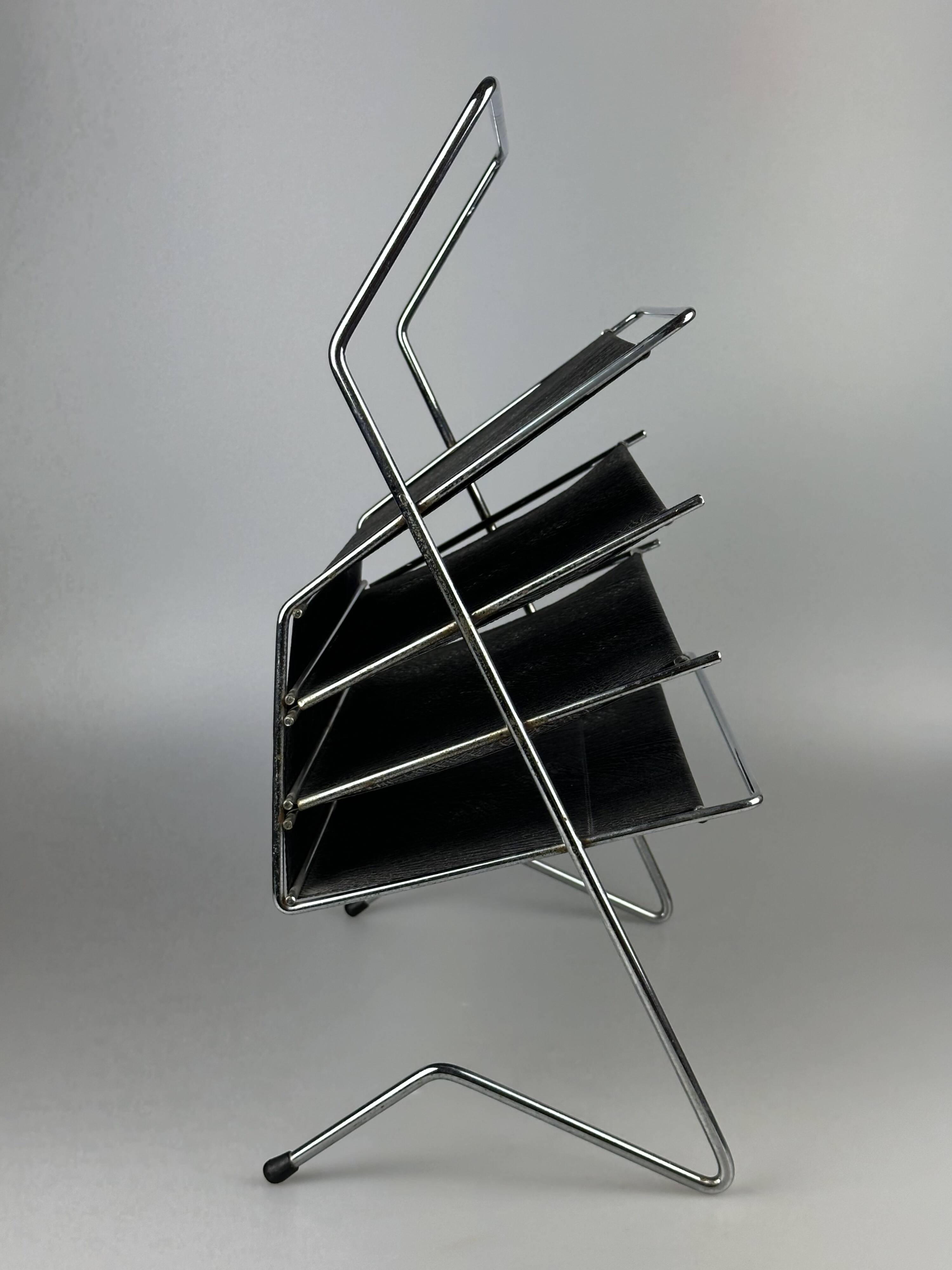 1960s/1970s Newspaper Holder Metal Plastic Space Age Mid Century