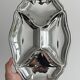Shiny silver stainless steel compartment dish
