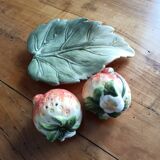 Strawberry slip salt and pepper shakers
