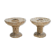 Pair of vintage jasper stone candle holders
