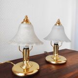 Paire de lampes champignon vintage