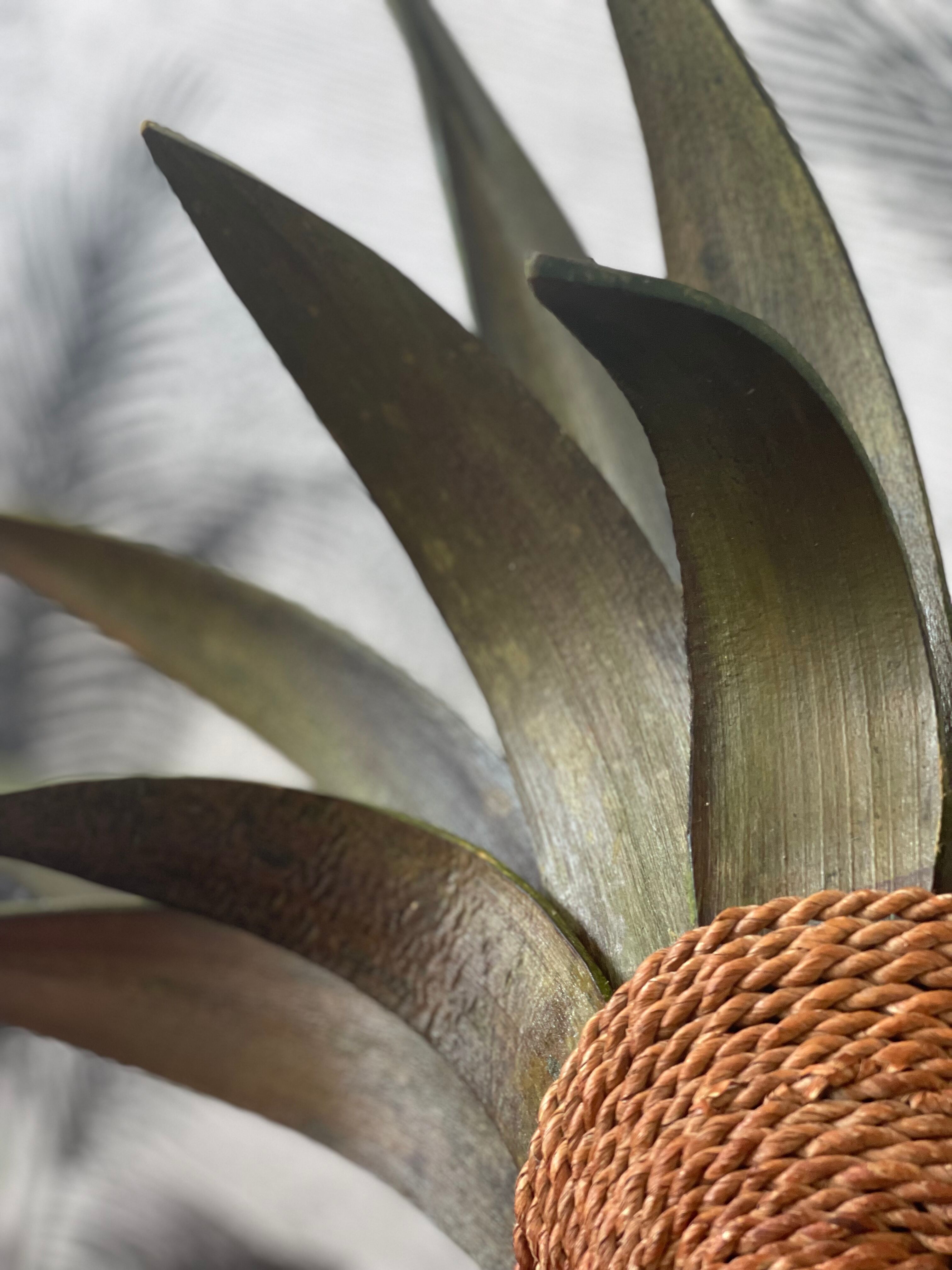 Lamp palm wood and rope