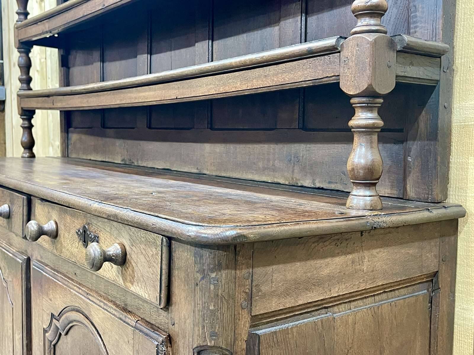 18th century oak 3-door dresser from the north of France