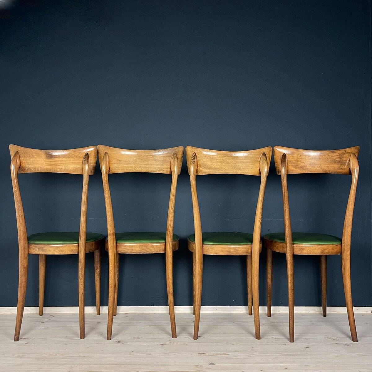 Vintage dining chairs by Pirelli Sapsa, Italy 1950s, set of 4.