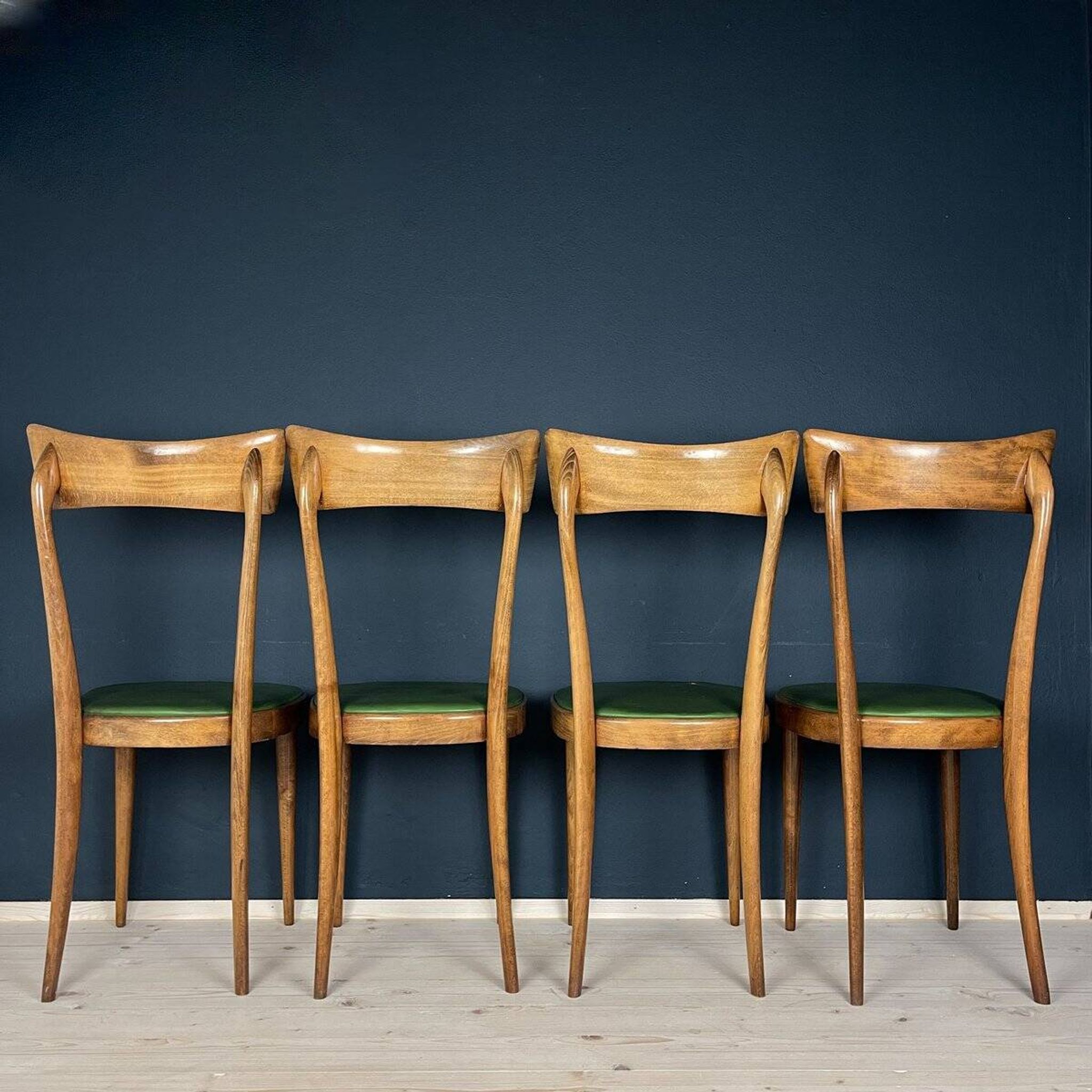 Vintage dining chairs by Pirelli Sapsa, Italy 1950s, set of 4.