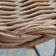 Vintage round rattan and metal coffee table
