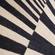 Black cream wool kilim handmade flat woven area rug- 177x232cm