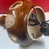 VINTAGE 1960'S CERAMIC FLOOR OR TABLE LAMP WITH FEATHERS WEST GERMANY 60S 1960S