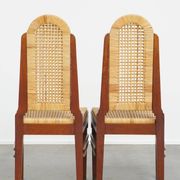 Set of two Art Deco design dining chairs with a wooden frame
