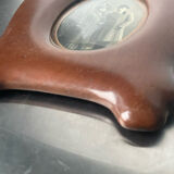 Antique  art nouveau mahogany wooden frame measurements 27.5 cm x 20 cm  convex glass