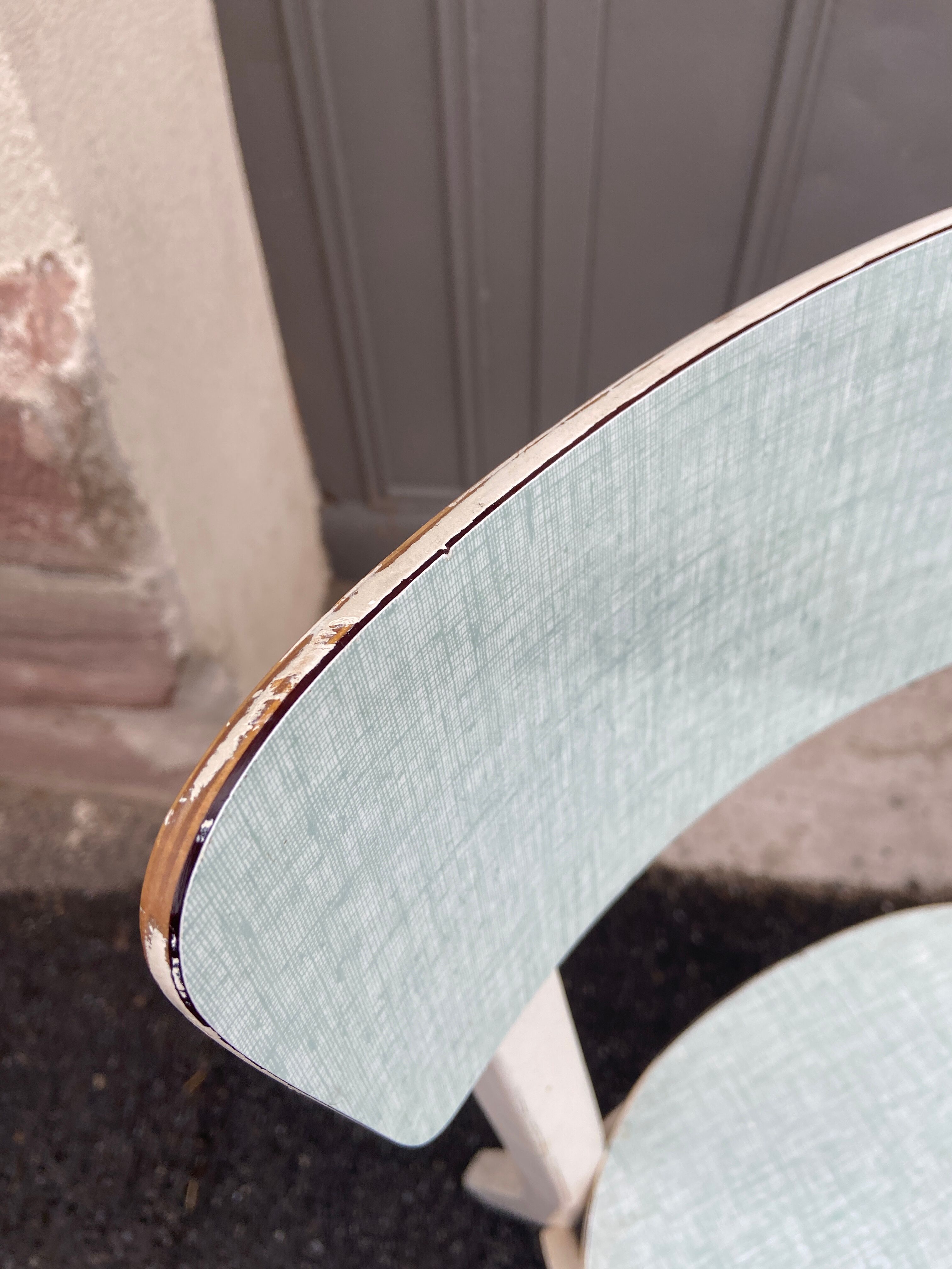 4 baumann chairs wood and formica 1960