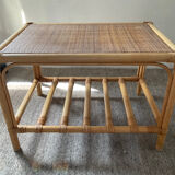 Rattan coffee table from the 70s