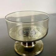 Champagne or dessert coupe bearing the Mobil Pegasus logo, 1970, France