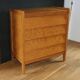 Chest of drawers with 4 drawers, light oak, 1960.
