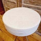 Tabouret tripode assise blanche