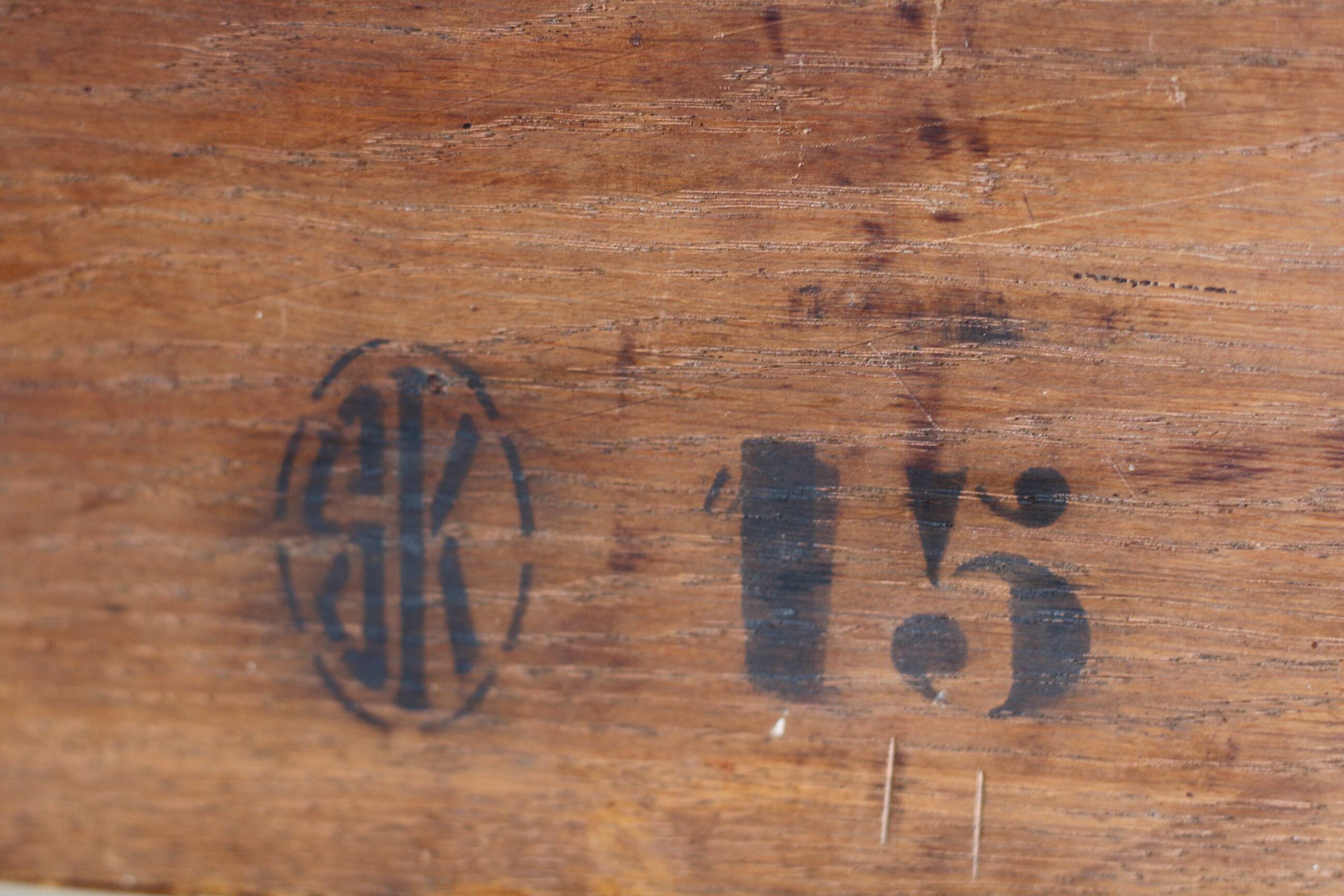 Majestic solid walnut wardrobe. Stamped work, late 19th century.