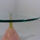 Pink natural stone & glass side table 1980’s Italy