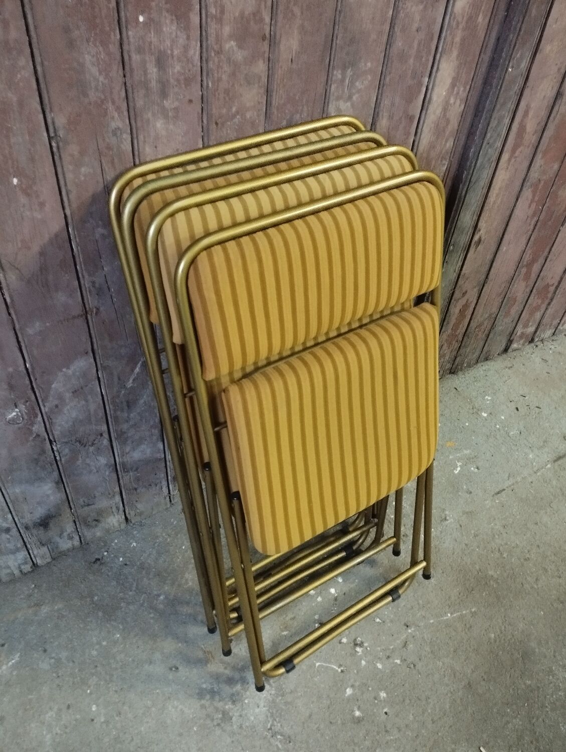 Set of 4 vintage Lafuma folding chairs