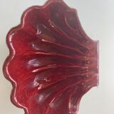 Green and red vintage dabbling enamelled ceramic shell