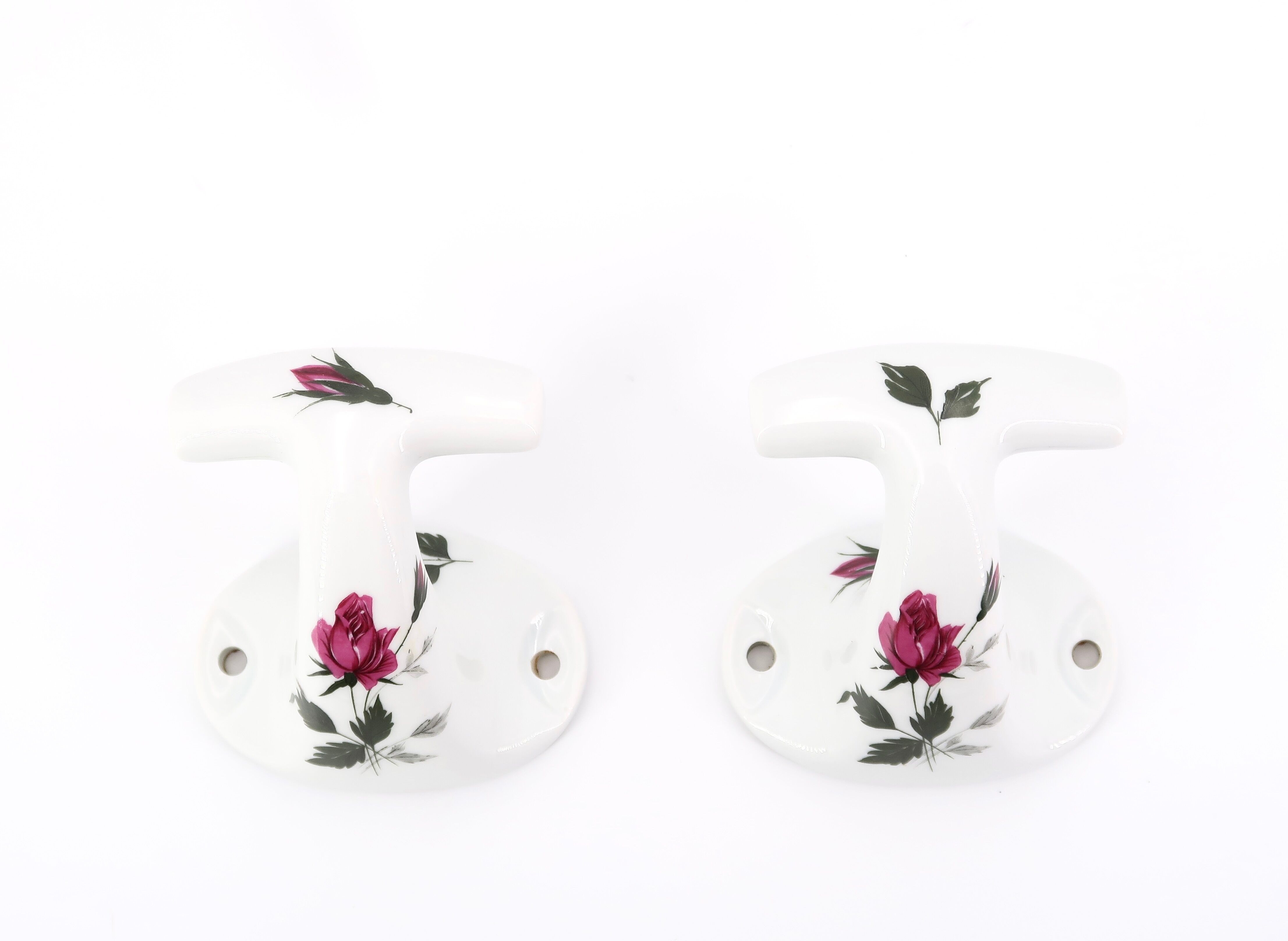 Pair of porcelain hooks from Limoges Chapus Frères