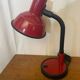 Antique style desk lamp aluminor red metal + black plastic vintage