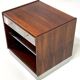 Vintage bedside table in rosewood and brushed aluminum