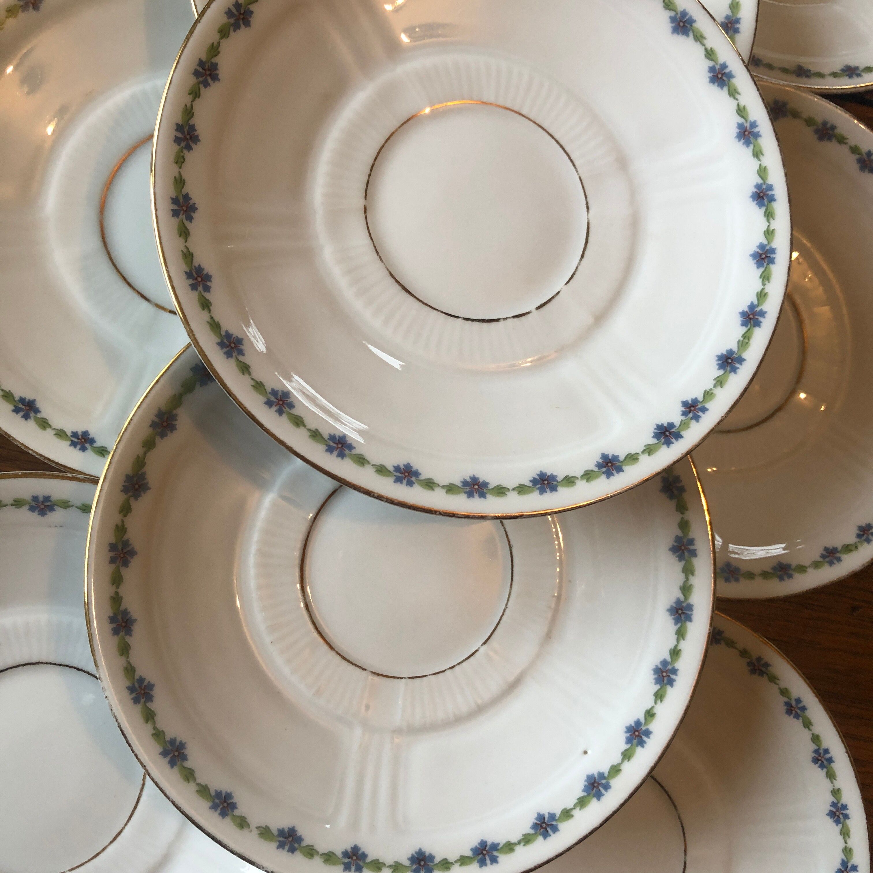 Set of 9 cups and old saucers from Limoges