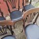 Set of 6 vintage black leatherette bistro chairs