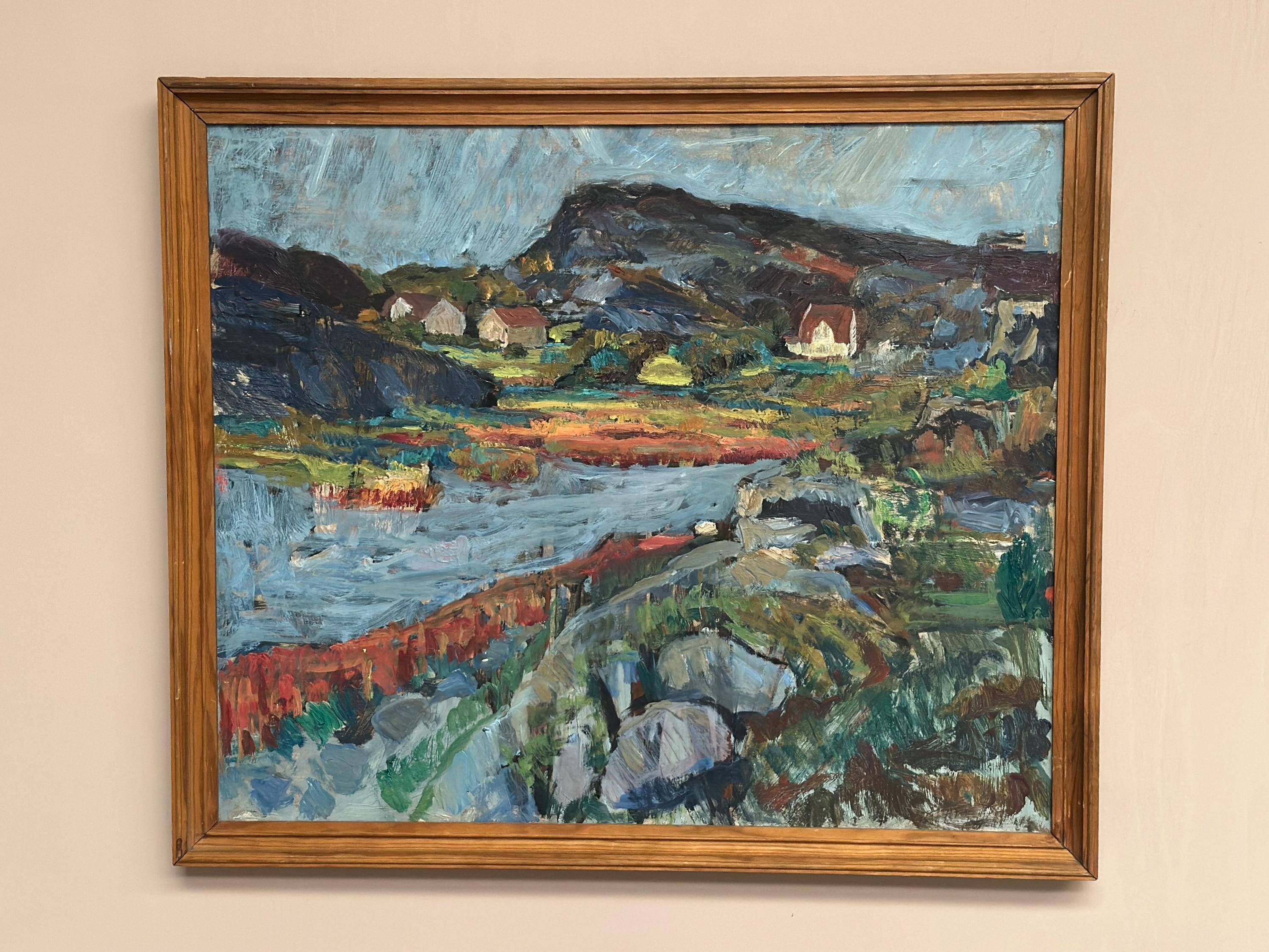 Swedish Oil On Canvas – “Serene Landscape” By Karl Otto Kellgren