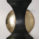 Pair of brass and metal candle holders design 70s