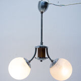 Suspension art déco chromé et bois, vers les années 1930