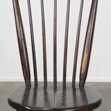 Set of 4 vintage wooden De Ster Gelderland design spindle chairs