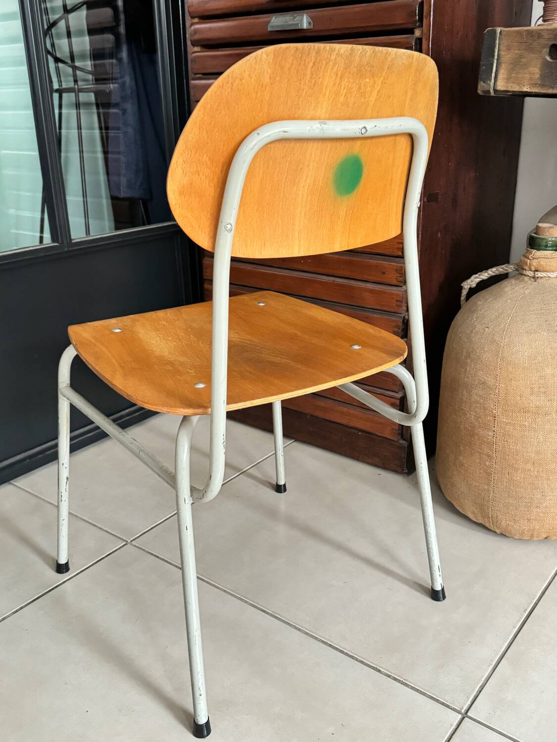 Old vintage adult school chair