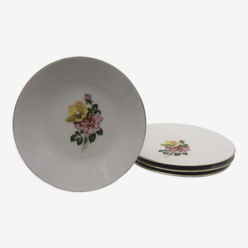 Hutschenreuther Arzberg-Bavaria Allemagne, 4 Assiettes à dessert en porcelaine