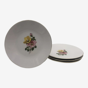 Hutschenreuther Arzberg-Bavaria Germany, 4 Porcelain dessert plates