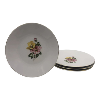 Hutschenreuther Arzberg-Bavaria Allemagne, 4 Assiettes à dessert en porcelaine