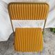 Old folding chair lafuma metal gold with fabric yellow stripes vintage
