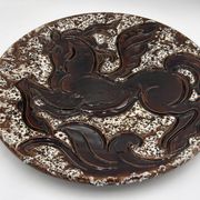 Glazed ceramic plate Manfredo Borsi, Giraud Vallauris
