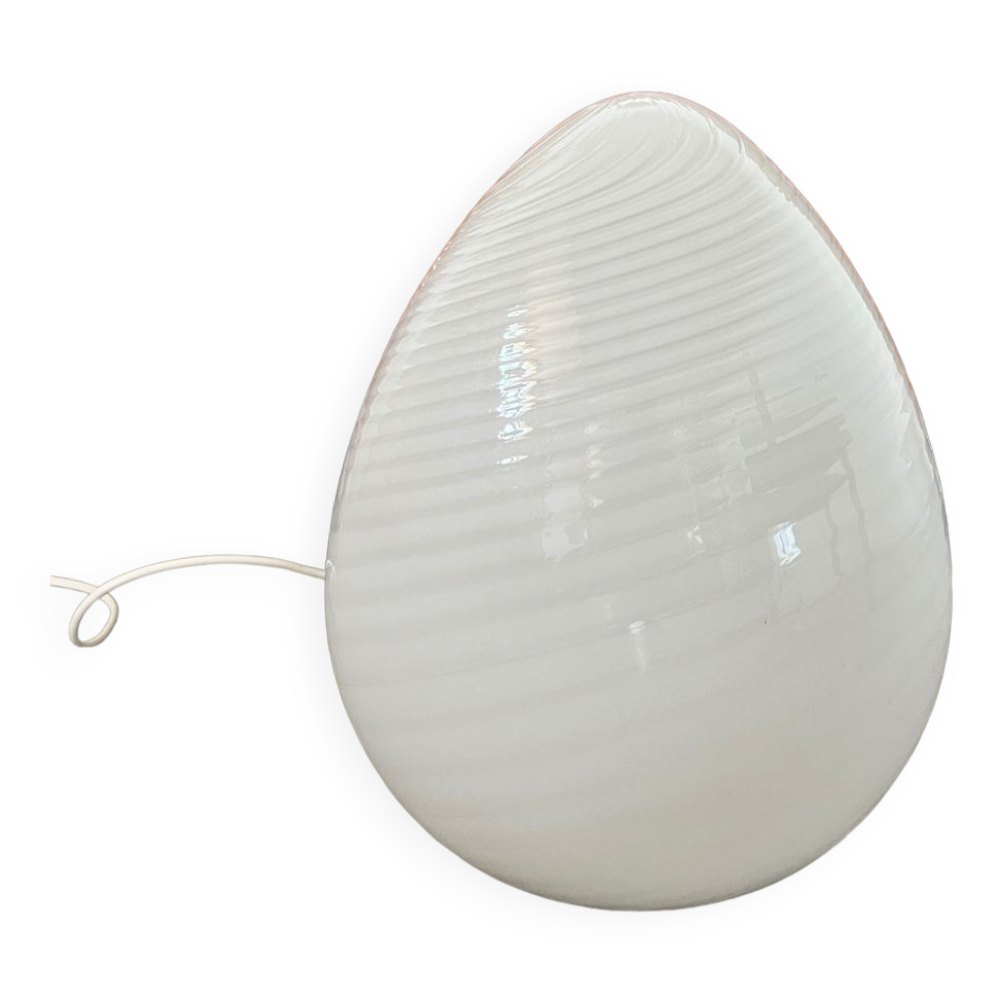 Old Ridged Glass Egg Lamp Design Vetri Murano vintage egg