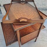 Louis XVI style tea table in cube marquetry