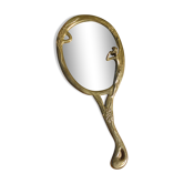 Antique bronze hand-facing mirror 11x25cm